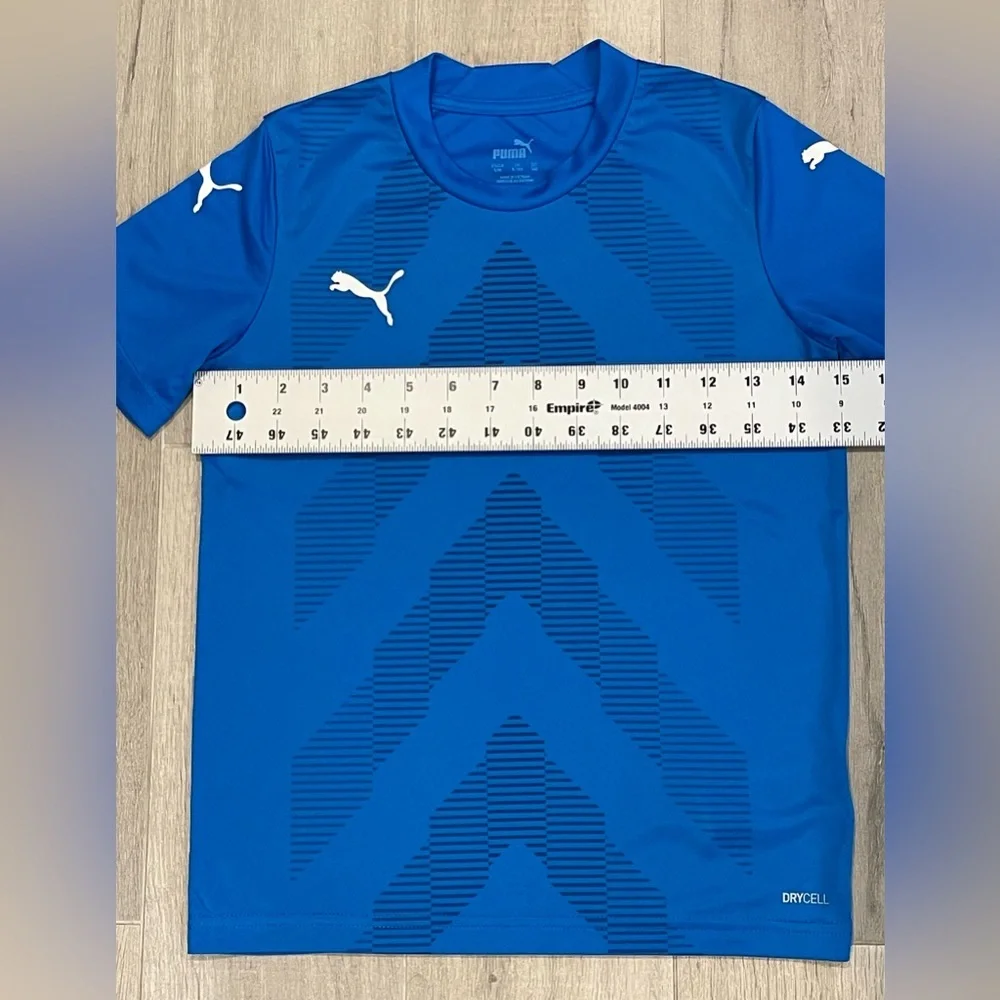 Puma DryCELL Blue Athletic Shirt Boys Small Performance Training Tee